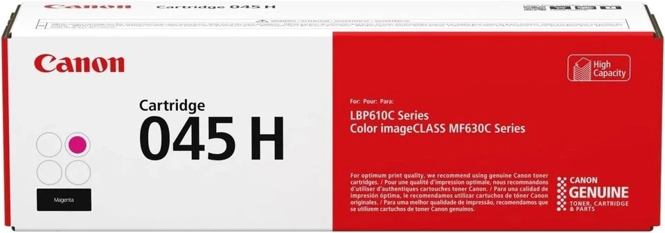 Original Canon 045H Toner Set 4-Pack (High Yield) Black & Color Cartridge