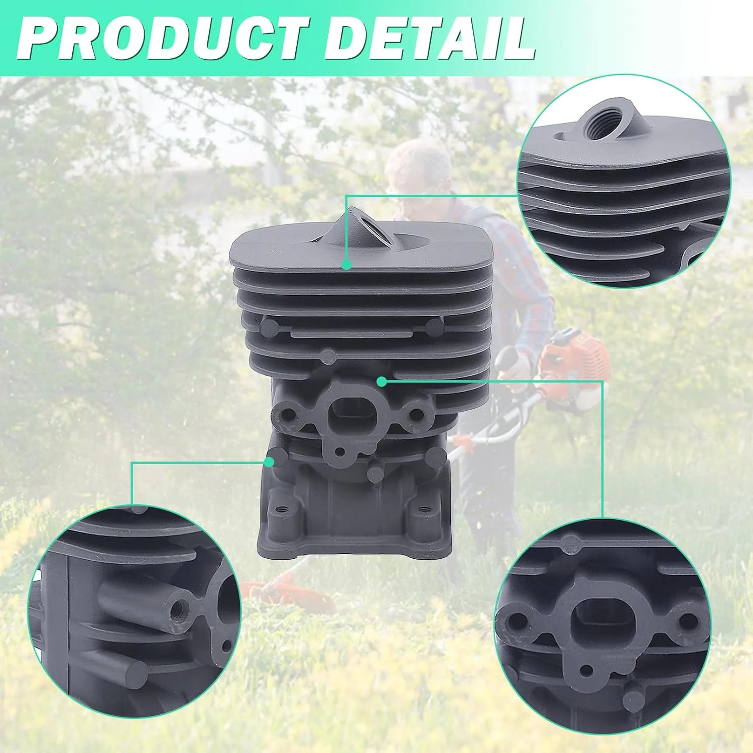 Adefol 35mm Cylinder Piston Kit for Husqvarna 128C 128CD 128L 128LD String Trimm